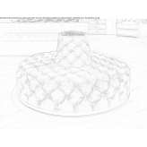 Quilted round fabric bench Opijnen