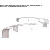 Curved metal bench without backrest Gianico