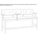 High, upholstered, leather bench Ahuille