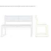 Stackable metal bench with backrest Beith