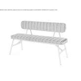 Bench with backrest upholstered in fabric Armamar