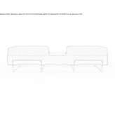 Modular fabric bench with wooden base and stone top Zorynsk