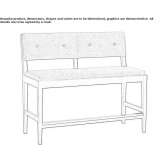 High bench upholstered with fabric Ahuille