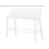A bench upholstered in fabric with a footrest Magdala