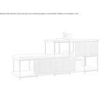 Oak sideboard with a bench and upholstery panels Parre