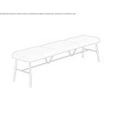 Bench upholstered with fabric Heer