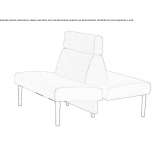 Fabric bench with backrest Munkfors