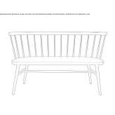 Wooden bench with backrest Izdebnik