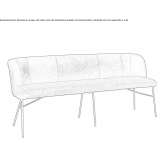 Upholstered bench with backrest Cossack