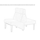Fabric bench with backrest Munkfors