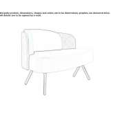 Fabric bench with backrest Lurano