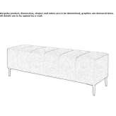 Bench upholstered with fabric Nantua