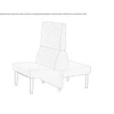 Fabric bench with backrest Munkfors