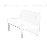 Fabric bench with backrest Munkfors