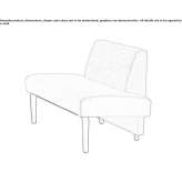 Fabric bench with backrest Munkfors