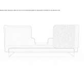 A bench upholstered in fabric with a backrest and a wooden base Zorynsk