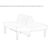 Fabric bench with backrest Munkfors