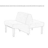 Fabric bench with backrest Munkfors
