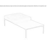 Modular bench upholstered in fabric Tonya