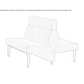 Fabric bench with backrest Munkfors