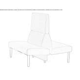 Fabric bench with backrest Munkfors