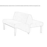 Fabric bench with backrest Munkfors