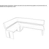 Corner bench made of oak wood and eco-leather Sevrey