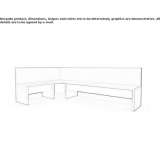 Corner oak bench with backrest Gazeran