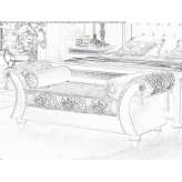 Bench upholstered with fabric Akron