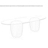 Oval dining table made of wood and glass Topalu