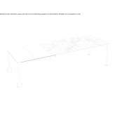 Extendable aluminum table with a wooden or stoneware top Wolowice