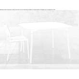 A table with a metal structure and legs made of natural beech wood Beaupuy
