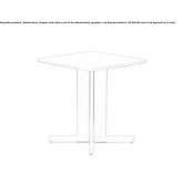 Square oak table with a 4-star base DuPont