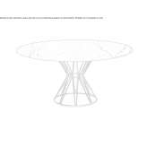 Round table in porcelain stoneware and steel base Taleggio