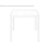 Square steel table Skagen