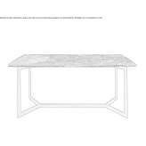 Rectangular dining table with a marble top and metal frame Lyozna