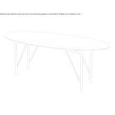 Oval table made of crystal and metal Giungano