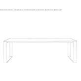 Extendable rectangular stainless steel dining table Edina