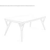Rectangular table with a marble top and walnut legs Newnham
