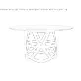 Round table in Carrara marble and metal Olching
