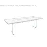Rectangular table made of wood and glass Porecatu