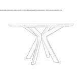 Round table made of steel and wood Waldmohr
