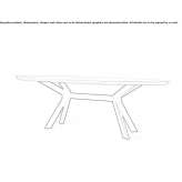 Oval table made of steel and wood Waldmohr