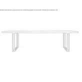 Rectangular dining table made of steel and wood Pandi