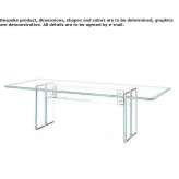 Rectangular glass table Porecatu