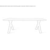 Rectangular table made of steel and wood Waldmohr