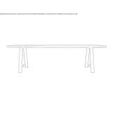 Rectangular dining table made of steel and wood Pandi