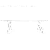 Rectangular dining table made of steel and wood Pandi