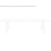 Rectangular table made of steel and wood Waldmohr
