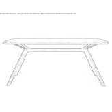 Rectangular table made of wood and glass Combine